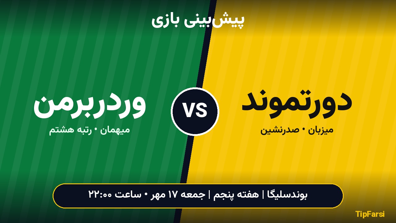 پیش‌بینی بازی دورتموند و وردربرمن؛ صدرنشین به دنبال پنجمین برد